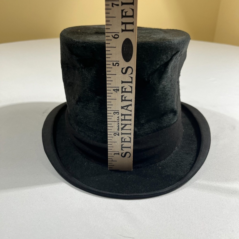 Vintage Truly Warner Bannock Brothers Ltd Black Silk Fur Felt Top Hat Stove Pipe - Picture 9 of 9